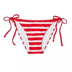 Xhilaration Red and white striped Juniors' String Bikini Bottom NWT sz XS